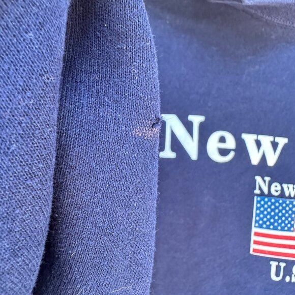Vintage Jerzees New York USA Blue Sweatshirt Size L - Picture 11 of 11